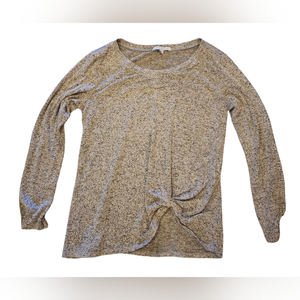 Green Envelope Women's Small Crewneck Sweater With Cinched Waist-Sand Color
